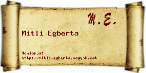 Mitli Egberta névjegykártya